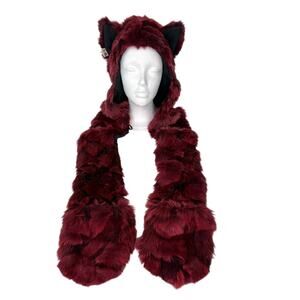 SpiritHoods 2011-2012 Limited Edition Red Dragon Wolf Hat Scarf Mitts